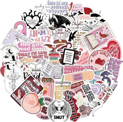 50PCS Book Stickers for Kindle Funny Aesthetic Sticker DIY Decor for Water Bottle Laptop Phone in Saudi Arabia