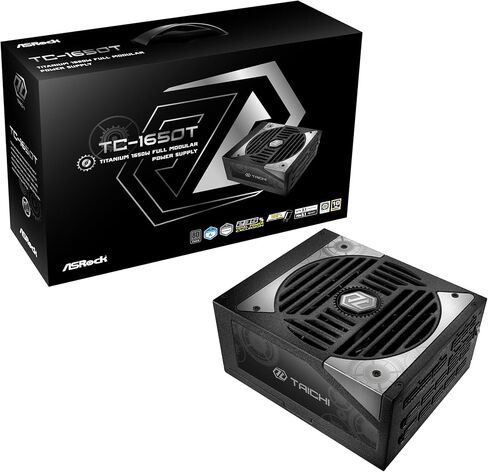 ASRock Taichi TC-1650T 1650W 80+ Titanium PSU & 600W 12V-2x6 GPU حزمة كابل | ATX3.1 وPCIe5.1 جاهزان | القوة المطلقة لوحدة معالجة الرسومات المتطورة وبناء سرعة التشغيل in Kuwait