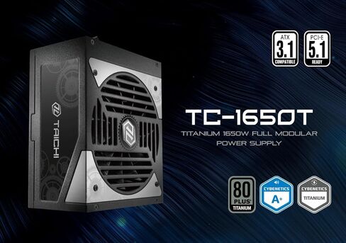 ASRock Taichi TC-1650T 1650W 80+ Titanium PSU & 600W 12V-2x6 GPU حزمة كابل | ATX3.1 وPCIe5.1 جاهزان | القوة المطلقة لوحدة معالجة الرسومات المتطورة وبناء سرعة التشغيل in Kuwait