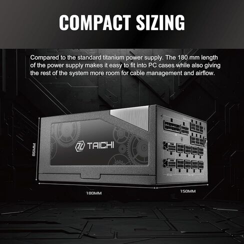 ASRock Taichi TC-1650T 1650W 80+ Titanium PSU & 600W 12V-2x6 GPU حزمة كابل | ATX3.1 وPCIe5.1 جاهزان | القوة المطلقة لوحدة معالجة الرسومات المتطورة وبناء سرعة التشغيل in Kuwait