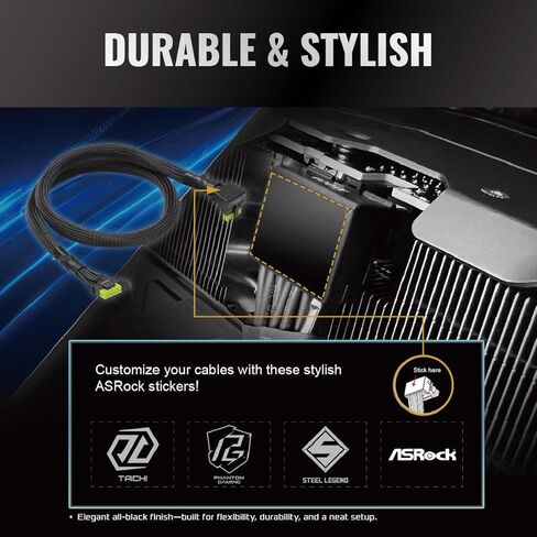 ASRock Taichi TC-1650T 1650W 80+ Titanium PSU & 600W 12V-2x6 GPU حزمة كابل | ATX3.1 وPCIe5.1 جاهزان | القوة المطلقة لوحدة معالجة الرسومات المتطورة وبناء سرعة التشغيل in Kuwait