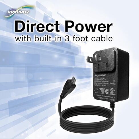 شاحن BoxWave متوافق مع جهاز Acer Iconia Tab 10 A3-A30 - شاحن حائط مباشر (15 وات)، شحن سريع لجهازك باستخدام كابل مدمج بطول 3 أقدام in Kuwait