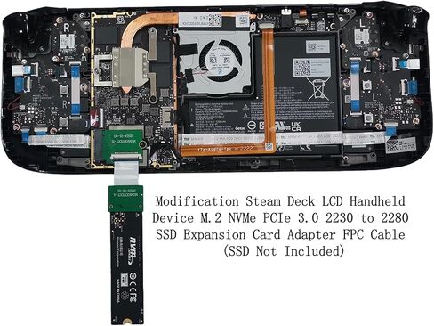 for Steam Deck LCD Handheld Device Conversion 2230 to 2230 2242 2260 2280 SSD Hard Drive Expansion High Capacity Board Adapter 90 Degree NVME M.2 PCIe 3.0 Gold Finger FPC Flex Cable Converter in Saudi Arabia