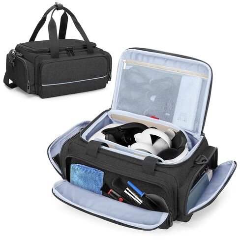 CURMIO Carrying Case Compatible with Meta Quest 2/Quest 3/Quest 3S VR Headset, Portable Storage Bag with External Pockets for Touch Controllers and Accessories, Bag Only in Saudi Arabia