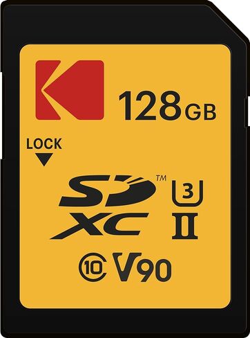 بطاقة ذاكرة Kodak 128GB UHS-II U3 ​​V90 Ultra Pro SDXC - سرعة قراءة تصل إلى 3000 ميجابايت/ثانية وبطاقة ذاكرة 64 جيجابايت UHS-II U3 ​​V90 Ultra Pro SDXC - سرعة قراءة تصل إلى 300 ميجابايت/ثانية وسرعة كتابة 270 ميجابايت/ثانية in Kuwait