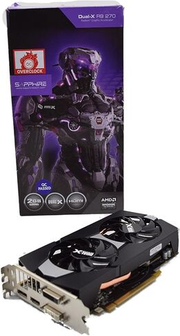 Sapphire Radeon R9 270 2GB GDDR5 DVI-I/DVI-D/HDMI/DP Dual-X مع بطاقات الرسومات Boost OC إصدار PCI-Express 11220-00-20G (متجددة) in Saudi Arabia