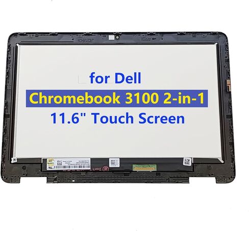 مجموعة شاشة LCD بديلة جديدة تعمل باللمس مع إطار لجهاز كمبيوتر محمول Dell Chromebook 11 3100 2 في 1 مقاس 11.6 بوصة OnCell Touch IPS HD 1366x768 شاشة LCD LED 40Pin، 045GHC 45GHC (ليس لإصدار 3100) in Saudi Arabia