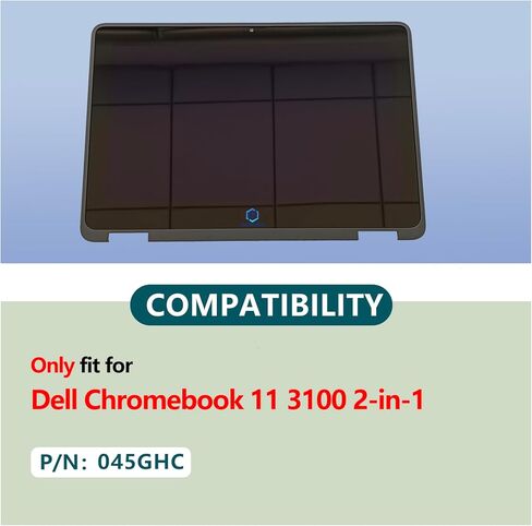 مجموعة شاشة LCD بديلة جديدة تعمل باللمس مع إطار لجهاز كمبيوتر محمول Dell Chromebook 11 3100 2 في 1 مقاس 11.6 بوصة OnCell Touch IPS HD 1366x768 شاشة LCD LED 40Pin، 045GHC 45GHC (ليس لإصدار 3100) in Saudi Arabia