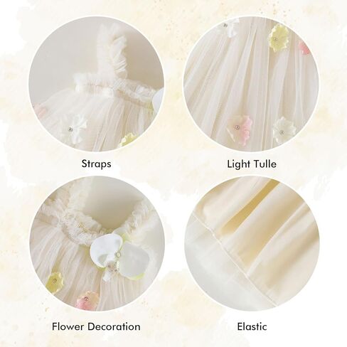 Baby Girls Tutu Dress Flower Tulle Dresses 1st Birthday Outfit Princess Wedding Dress Baby Clothes Gift with Headband in Saudi Arabia