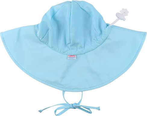 RuffleButts Baby Girls Floppy Wide حافة UPF 50+ - قبعة شمس للأطفال | 80% نايلون 20% سباندكس، زر قابل للتعديل، أربطة للذقن، نسيج سريع الجفاف، مقاوم للماء، ملابس السباحة والشاطئ، مناسب للأطفال الصغار in Kuwait