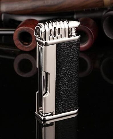 ولاعة غليون التبغ الجلدية من KATZONE® وأداة تشيكية - الكل في واحد - لهب ناعم (بني فاتح) in Kuwait