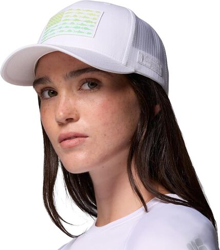 قبعة كولومبيا للجنسين من الجنسين PFG Fish Flag Mesh Snap Back Hat، أبيض/علم السمكة، مقاس واحد in Kuwait