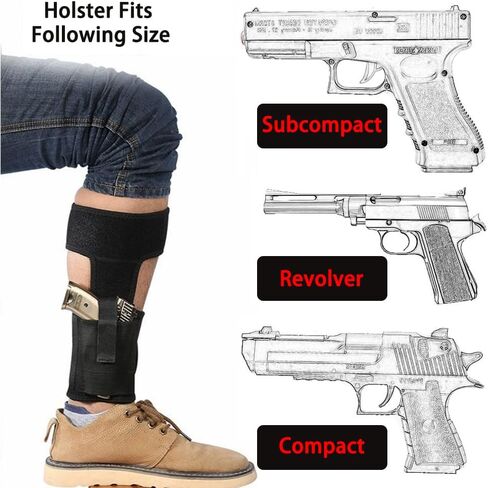 Hidden Carry Ankle Holster Universal Pistol Holster Suitable for G19/26/42/43, S&W M&P Shield 9 RLCP380 Sig-sauerP365/P320 cz75 Taurus g2c Elastic Deep Concealment Leg Holsters in Saudi Arabia
