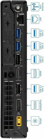 كمبيوتر مكتبي صغير Lenovo ThinkCentre M920Q، Intel الجيل الثامن Core i7-8700T يصل إلى 4.0 جيجا هرتز، ذاكرة وصول عشوائي DDR4 سعة 32 جيجا بايت، SSD 1 تيرابايت، HDMI، DP، Wi-Fi، لوحة مفاتيح وماوس، Windows 11 Pro (متجدد) in Saudi Arabia