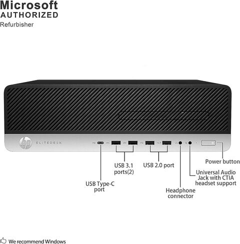 كمبيوتر HP EliteDesk 800 G3 SFF كمبيوتر مكتبي صغير الحجم للمنزل/المكتب، Core i7-6700، ذاكرة الوصول العشوائي 16 جيجابايت، 256 جيجابايت SSD، DP، RJ-45، WiFi، BT، Windows 11 (متجدد) in Saudi Arabia