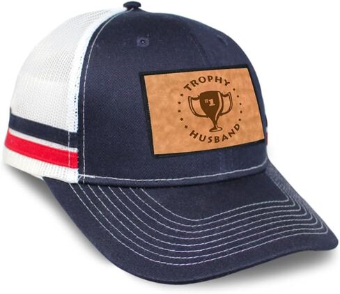 Speedy Pros Patch Hat Printed Leather Background Trophy #1 Husband Funny Cotton Trucker Baseball Cap in Saudi Arabia