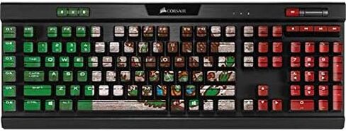 غلاف Skinit متوافق مع لوحة مفاتيح الألعاب الميكانيكية البلاتينية K95 RGB - تصميم Skinit الأصلي من الخشب الداكن بتصميم العلم المكسيكي in Kuwait