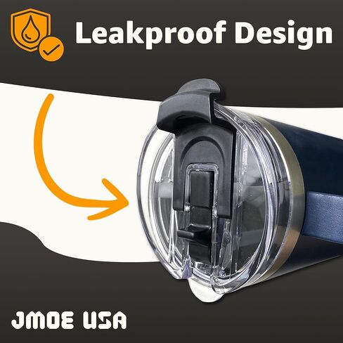 Jmoe USA 42oz، 35oz، 30oz، 26oz غطاء بديل من القش لـ Yeti Rambler بمقبض | يناسب تقليل الأكواب بوزن 40oz | تناسب قارورة هيدروفولسك ترافيلير بوزن 32 أونصة و40 أونصة | ملحق مانع للتسرب 2 في 1 (عبوة واحدة) in Saudi Arabia