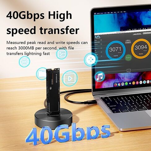 USB4.0 (USB-C) 40 جيجا بايت NVMe M-Key (B+M) / NVMe/PCIe SSD (22110، 2280، 2260، 2242، 2230) إرساء SSD خارجي فائق السرعة (الإرساء فقط) in Kuwait