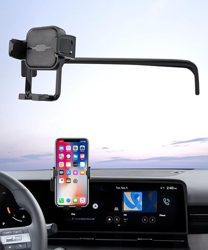 حامل هاتف السيارة لـ 2024-2025 Hyundai Kona/EV/Electric، دوران 360 درجة، مشبك ثابت للشاشة 10.25 بوصة، دعامة ملاحة لملحقات السيارات، ديكور داخلي للهاتف المحمول in Kuwait