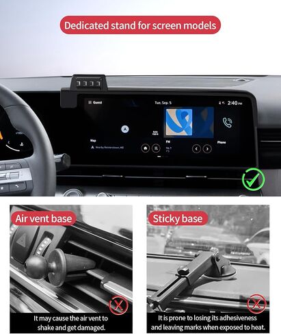 حامل هاتف السيارة لـ 2024-2025 Hyundai Kona/EV/Electric، دوران 360 درجة، مشبك ثابت للشاشة 10.25 بوصة، دعامة ملاحة لملحقات السيارات، ديكور داخلي للهاتف المحمول in Kuwait