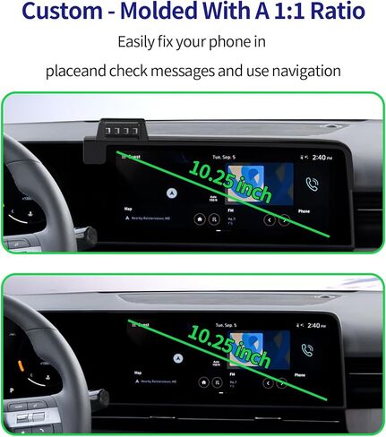حامل هاتف السيارة لـ 2024-2025 Hyundai Kona/EV/Electric، دوران 360 درجة، مشبك ثابت للشاشة 10.25 بوصة، دعامة ملاحة لملحقات السيارات، ديكور داخلي للهاتف المحمول in Kuwait