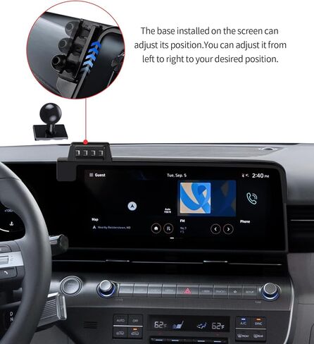 حامل هاتف السيارة لـ 2024-2025 Hyundai Kona/EV/Electric، دوران 360 درجة، مشبك ثابت للشاشة 10.25 بوصة، دعامة ملاحة لملحقات السيارات، ديكور داخلي للهاتف المحمول in Kuwait