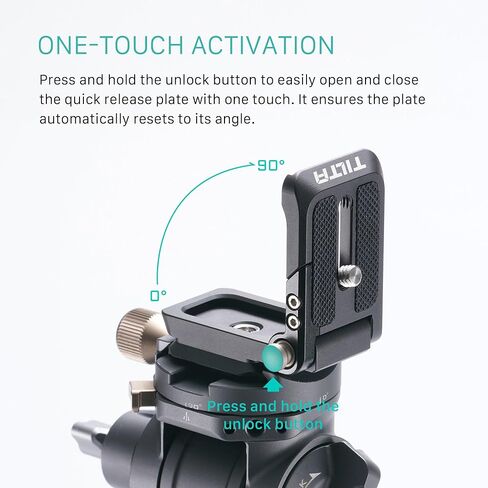 Tilta Foldable ARCA Baseplate – Black | Vertical and Horizontal Configurations | Single Unlock Button | 90° Swivel Mount | Weighs Only 2.45 Ozs and Support 6.6 Lbs | TA-FAB-B in Saudi Arabia