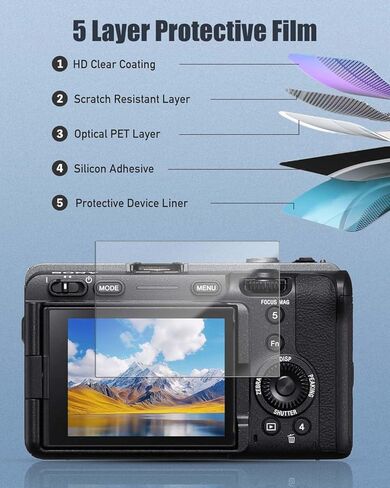 واقي شاشة مكون من 4 قطع لكاميرا Sony FX3A - زجاج مقسى بصلابة 9H لكاميرا Sony FX3A Cinema Line كاملة الإطار، مضاد للخدش، خالٍ من الفقاعات، وضوح عالي الدقة in Kuwait