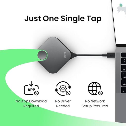 BenQ InstaShow WDC15، نظام عرض لاسلكي بدقة 4K UHD مع زر USB-C وHDMI، لا يتطلب تطبيق، تحكم بشاشة لمس USB، تشفير 128 بت وشهادة CVSS 4.0 للعروض التقديمية الآمنة in Saudi Arabia