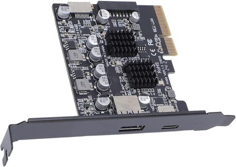 Yinhing Pcie إلى USB 3.2 بطاقة توسيع 10 جيجابت في الثانية Pcie 3.0 إلى USB .2 محول مع منفذ خلفي ومنفذ أمامي من النوع C متوافق مع النوع E 19Pin و20Pin لنقل البيانات بسرعة عالية in Kuwait