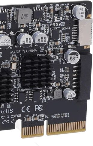 Yinhing Pcie إلى USB 3.2 بطاقة توسيع 10 جيجابت في الثانية Pcie 3.0 إلى USB .2 محول مع منفذ خلفي ومنفذ أمامي من النوع C متوافق مع النوع E 19Pin و20Pin لنقل البيانات بسرعة عالية in Kuwait