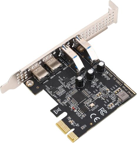 بطاقة توسيع Fabater PCIe إلى USB 3.0، ومنفذين من النوع C ومنفذين USB 3.0 لنقل البيانات بسرعة 5 جيجابت في الثانية، مع شريحة D720201، لأجهزة الكمبيوتر المكتبية OS X، التوصيل والتشغيل in Kuwait