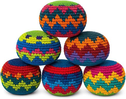 Funny Guy Mugs Footbag Set (3 Pack) – Handmade in Guatemala Crochet Hacky Kick Sack Balls – Footbag Juggling Balls for Outdoor Play, Party Games & Coordination Training in Saudi Arabia