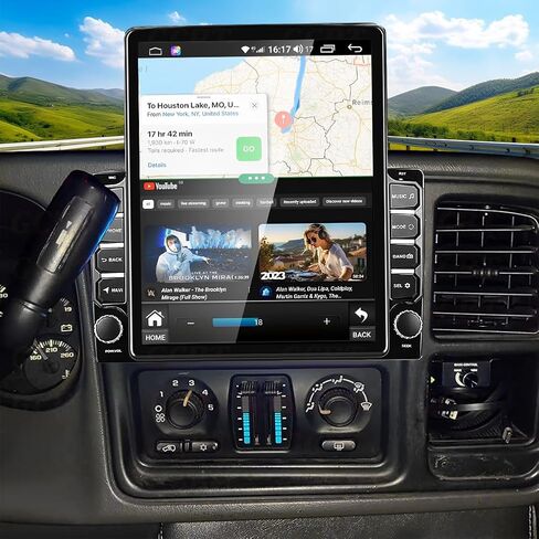 Car Stereo Radio for Chevrolet Silverado 1500 2003-2006 with Wireless CarPlay and Android Auto, 9.7" Touchscreen Android 14 Double Din Car Audio w/Bluetooth GPS WiFi FM RDS SWC Backup Camera, 2+32G in Saudi Arabia