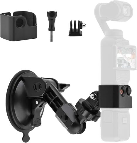 Suction Cup for Osmo Pocket 3 Car Mount, Windshield Window Dash Holder Kit with Universal 1/4" Screw Suitable for Osmo Pocket3 Osmo Action Insta360 Mobile Phone Holder Camera in Saudi Arabia