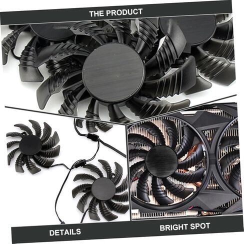 BESPORTBLE Gpu Fan and Video Card Cooling Fan Replacement 75mm Pld08010s12h for Graphics Card Cooling, Computer Accessory Suitable for Gaming and PC Maintenance in Kuwait