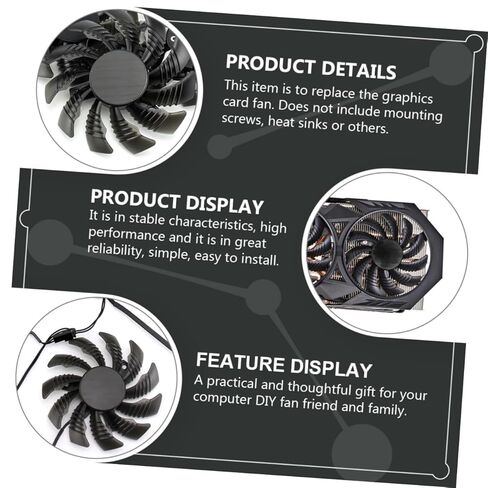 BESPORTBLE Gpu Fan and Video Card Cooling Fan Replacement 75mm Pld08010s12h for Graphics Card Cooling, Computer Accessory Suitable for Gaming and PC Maintenance in Kuwait