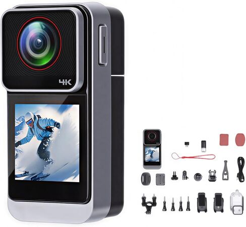 Diyeeni Action Camera 4K30fps with 32G SD Card, HD Water Proof EIS 98.4ft Underwater Cameras 20MP WiFi Camera 140 Remote Control Sports Cameras with Various Accessories in Saudi Arabia