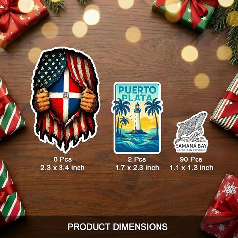 100 PCS Dominican Republic Stickers Pack, Caribbean Travel Vinyl Waterproof Decals of Punta Cana Puerto Plata Samaná Santo Domingo Culture Food Flag Beach Art for Laptop Water Bottle Scrapbook in Saudi Arabia