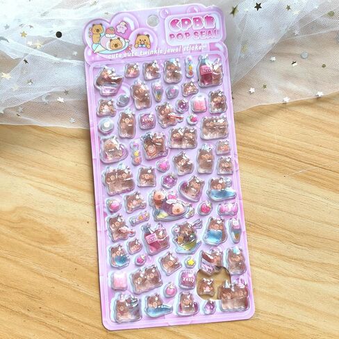 3D Animal Stickers,Cute Cartoon Relief Decals,Adorable Solid Animal Stickers,for Phone Case, Notebook, Scrapbooking,DIY Phone Case Decoration Solid Craft Sticker(1 Pcs) in Saudi Arabia