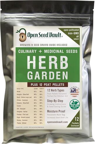 Open Seed Vault 15,000 Heirloom Seeds Non GMO Organic for Planting Vegetables & Fruits (32 Variety Pack) - Survival Gear Food, Gardening Gifts, Emergency Supplies - Premium Quality, High Yield Produce in Saudi Arabia