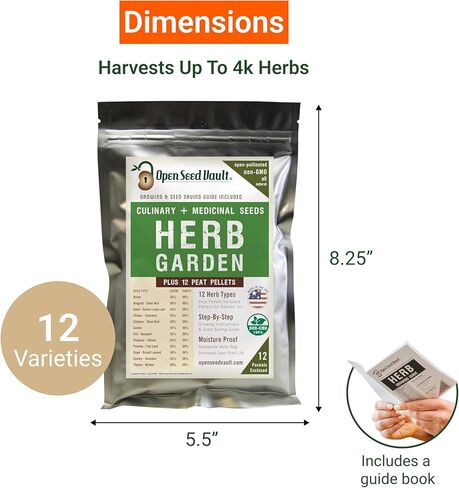 Open Seed Vault 15,000 Heirloom Seeds Non GMO Organic for Planting Vegetables & Fruits (32 Variety Pack) - Survival Gear Food, Gardening Gifts, Emergency Supplies - Premium Quality, High Yield Produce in Saudi Arabia