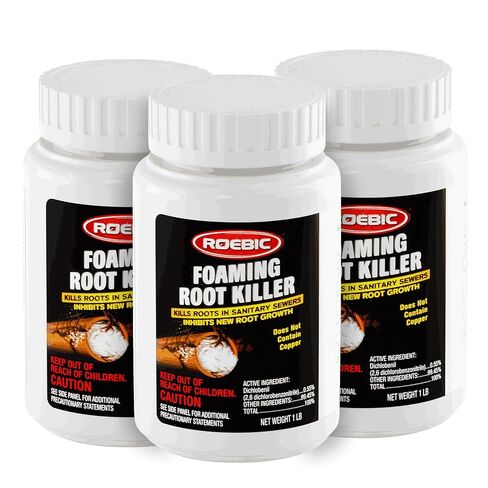 Roebic FRK-1LB Foaming Root Killer, Clears Pipes and Stops New Growth, Safe for All Plumbing, 1 Pound White in Saudi Arabia
