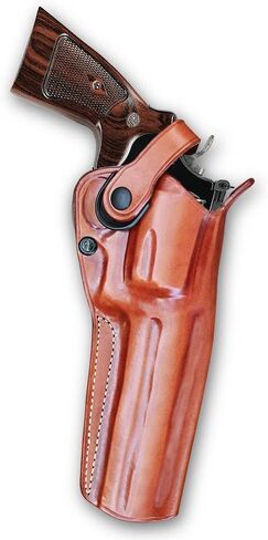 حافظة حزام جلدية بثلاث فتحات مع حزام الاحتفاظ يناسب Security Six 357 Magnum 6RD 6"، GP-100 .357 Magnum 6''، Python .357 Magnum 6'' برميل، رسم اليد اليمنى، اللون البني #1647# in Kuwait