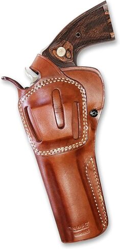 حافظة حزام جلدية بثلاث فتحات مع حزام الاحتفاظ يناسب Security Six 357 Magnum 6RD 6"، GP-100 .357 Magnum 6''، Python .357 Magnum 6'' برميل، رسم اليد اليمنى، اللون البني #1647# in Kuwait