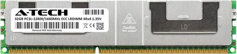 A-Tech 32GB RAM Replacement for Kingston KTD-PE316LLQ/32G | DDR3/DDR3L 1600MHz PC3L-12800 (PC3L-12800L) 4Rx4 1.35V ECC LRDIMM Load Reduced DIMM 240-Pin Memory Module in Kuwait