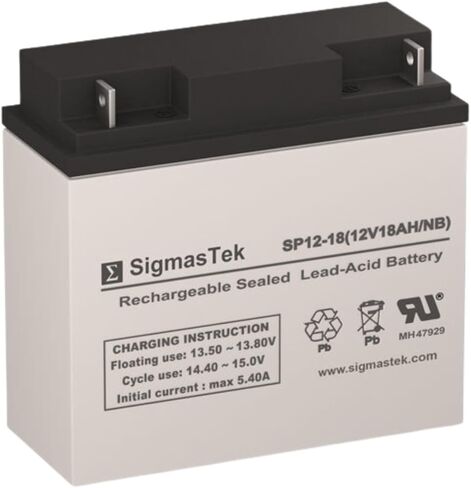 بطارية SigmasTek SP12-18NB - 12V 18AH NB SLA - متوافقة مع: APC RBC7 SUA48XLBP SUA24XLBP SUA5000RMT5U CURK7 CURK11 SUA2200XLT SUA3000 SUA2200 in Kuwait