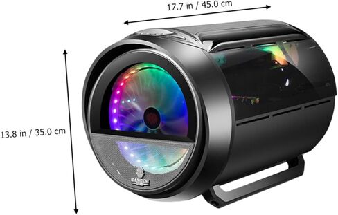 حافظة كمبيوتر الألعاب MERRYHAPY حاوية كمبيوتر مضيف Matx مع تبريد مياه RGB، هيكل كمبيوتر مستدير بانورامي لعشاق، الجزء الخارجي أسود، إعداد المكتب in Kuwait