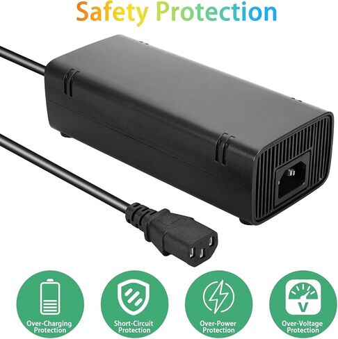 مصدر طاقة لجهاز Xbox 360 E، محول تيار متردد مع سلك طاقة لوحدة تحكم Microsoft Xbox 360 E، 100-240 فولت in Kuwait